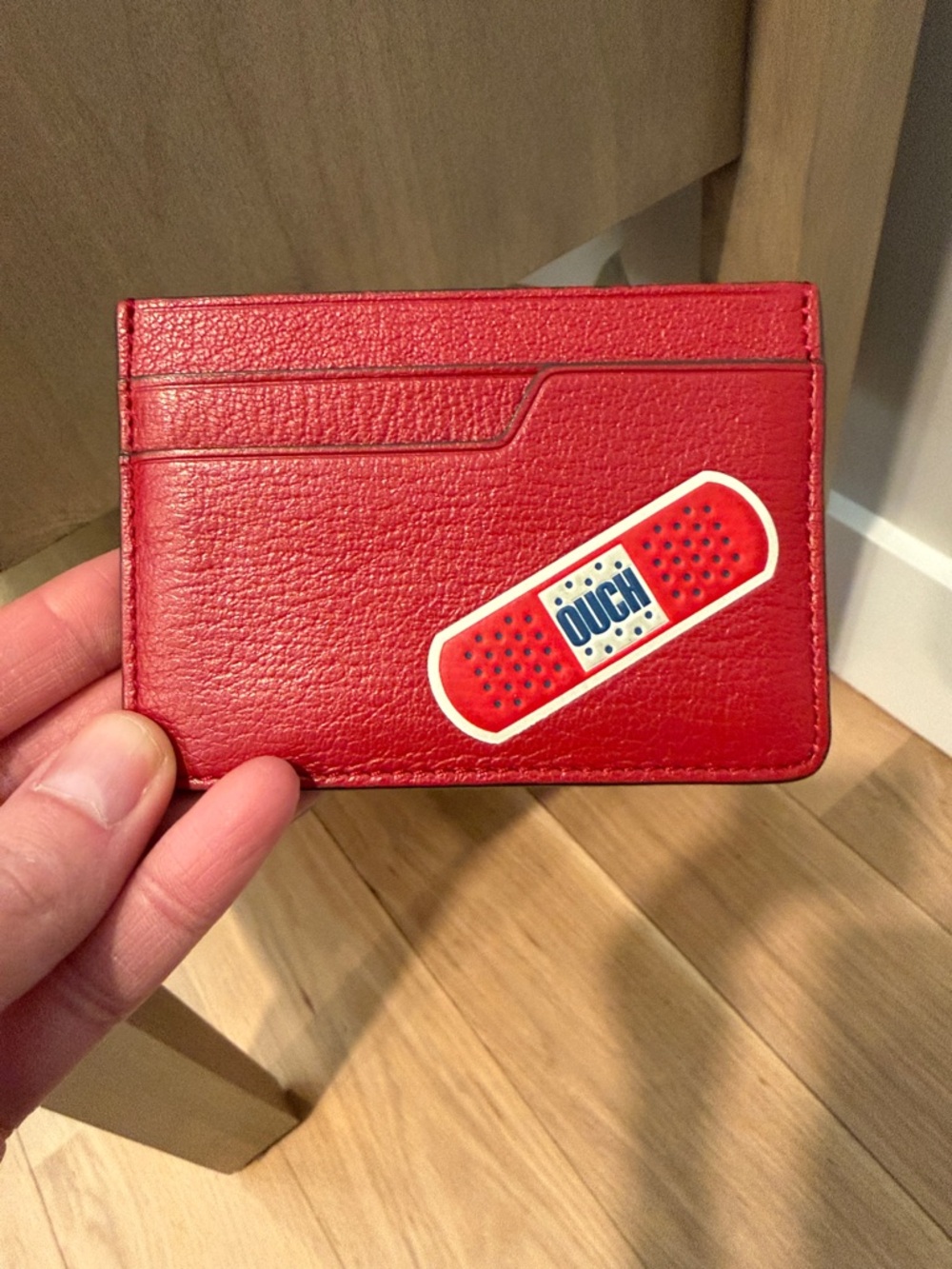 Anya Hindmarch Red Card Holder with Bandage Patch